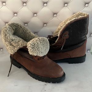 Canada Woman’s Winter Snow Boots Size 9 Leather Color Brown
